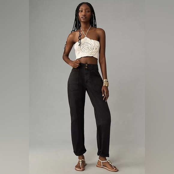 NWT! Anthropologie The Wanderer Mid-Rise Relaxed-Leg Pants by Pilcro  🟢☮️ - Picture 4 of 9